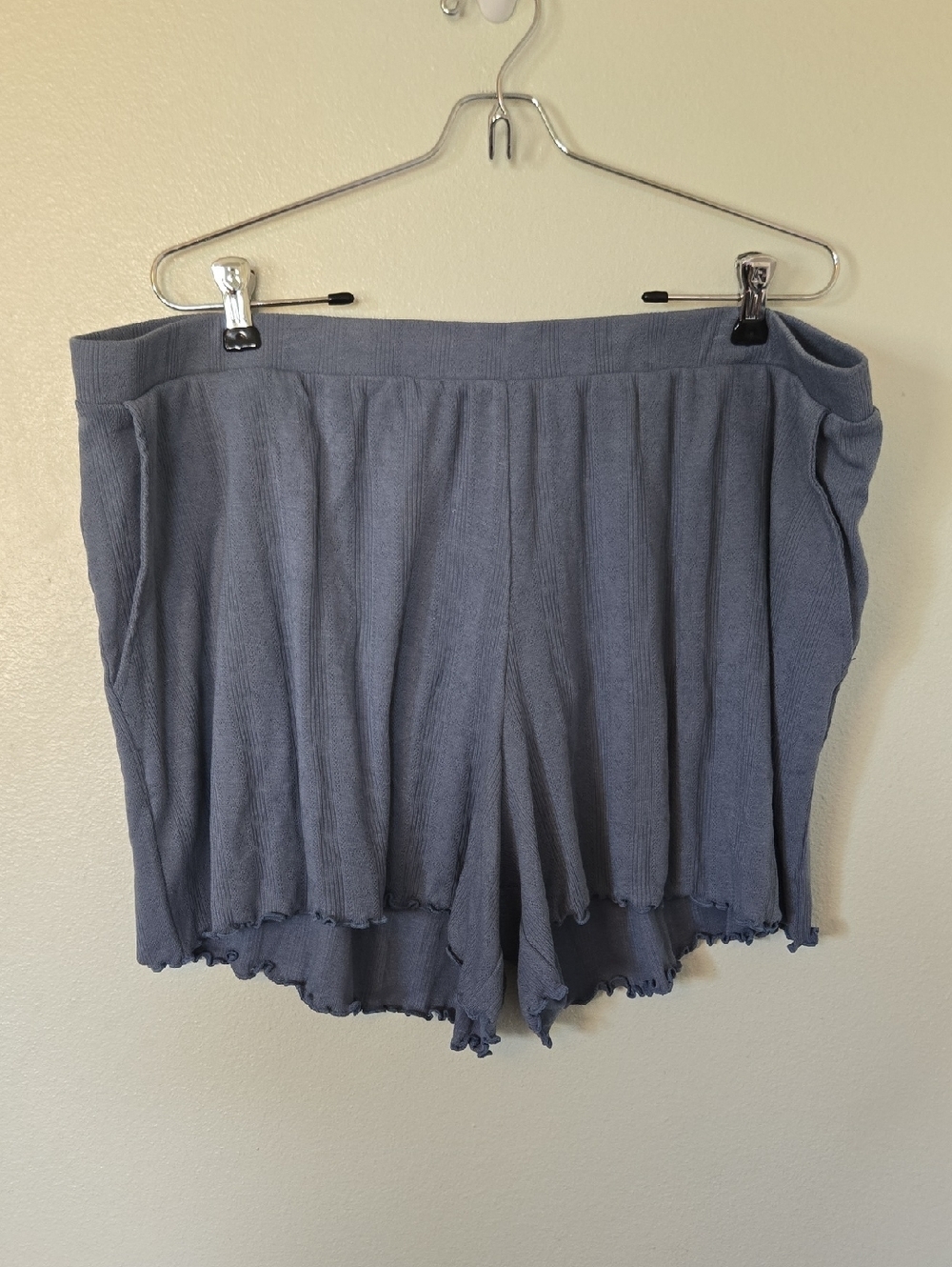 Posh Peanut | NWT Bamboo Pointelle Lounge Shorts In Slate Size 3XL